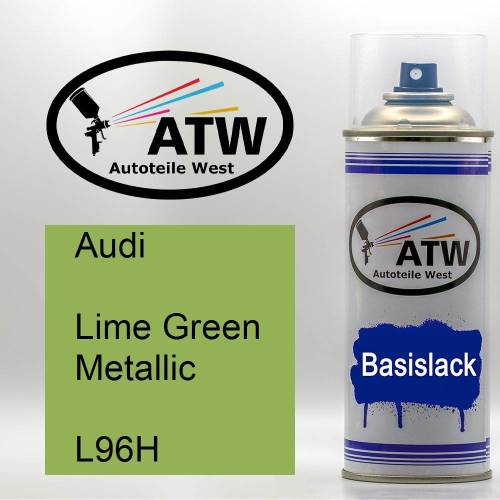 Audi, Lime Green Metallic, L96H: 400ml Sprühdose, von ATW Autoteile West.